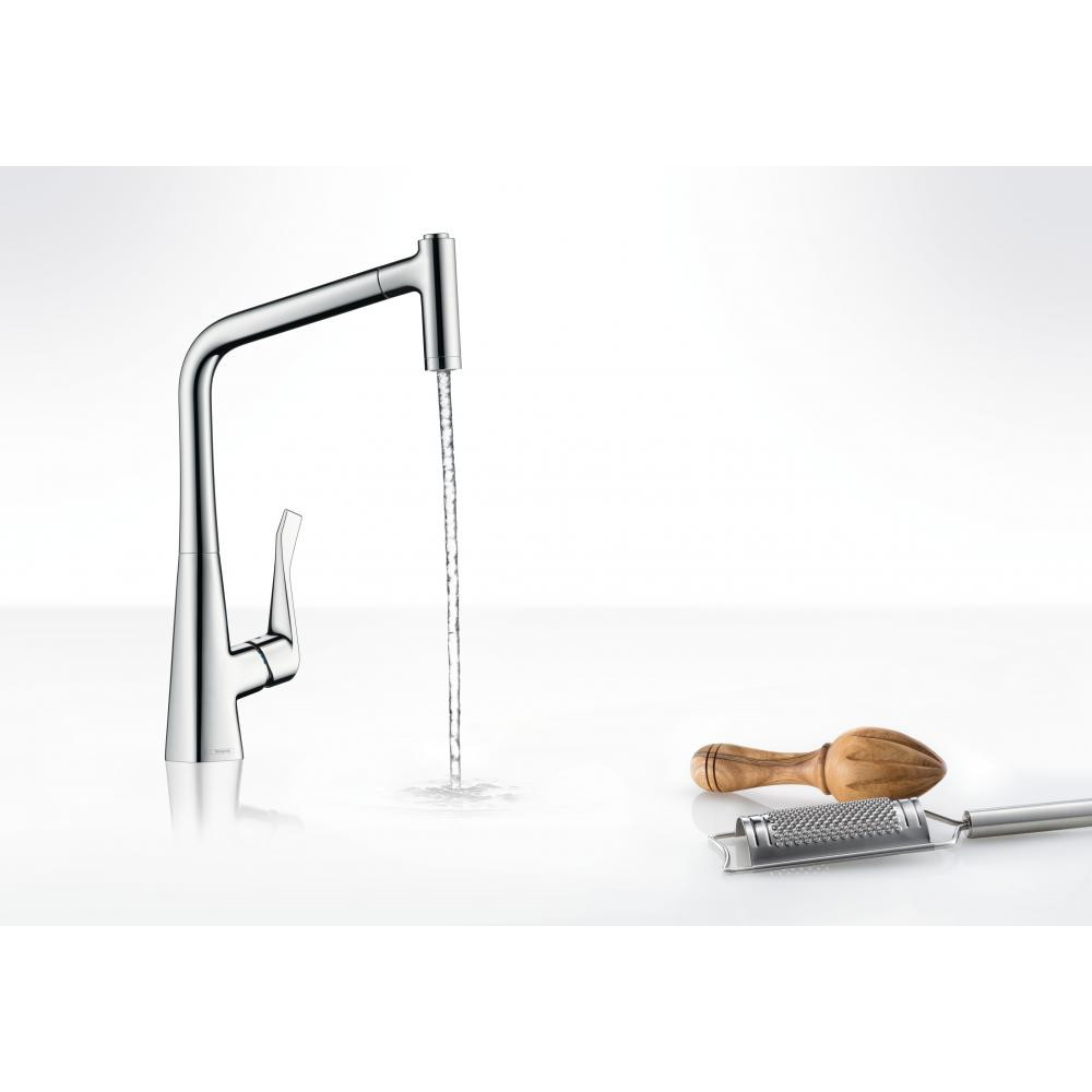 Смеситель для кухни сталь Hansgrohe Metris 14820800