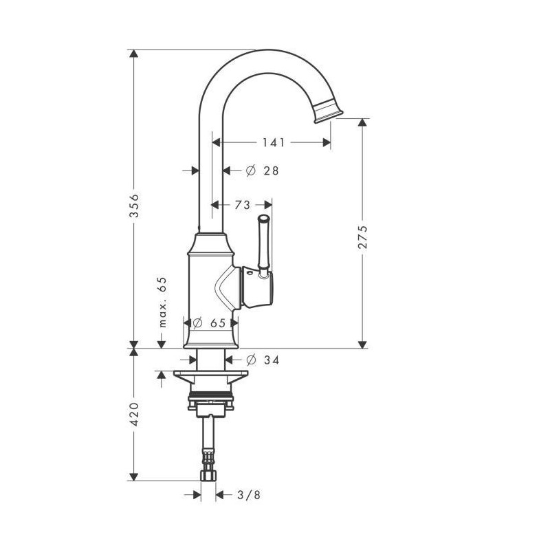 Смеситель для кухни хром Hansgrohe Talis Classic 14858000