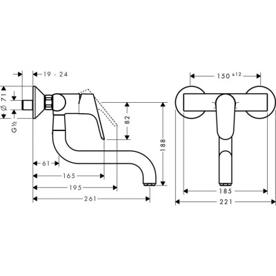Смеситель для кухни хром Hansgrohe Focus 31825000