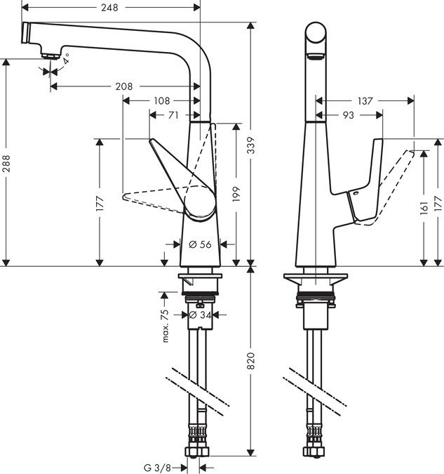 Смеситель для кухни сталь Hansgrohe Talis 72820800