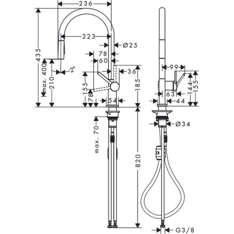 Смеситель для кухни хром Hansgrohe Talis M54 72800000