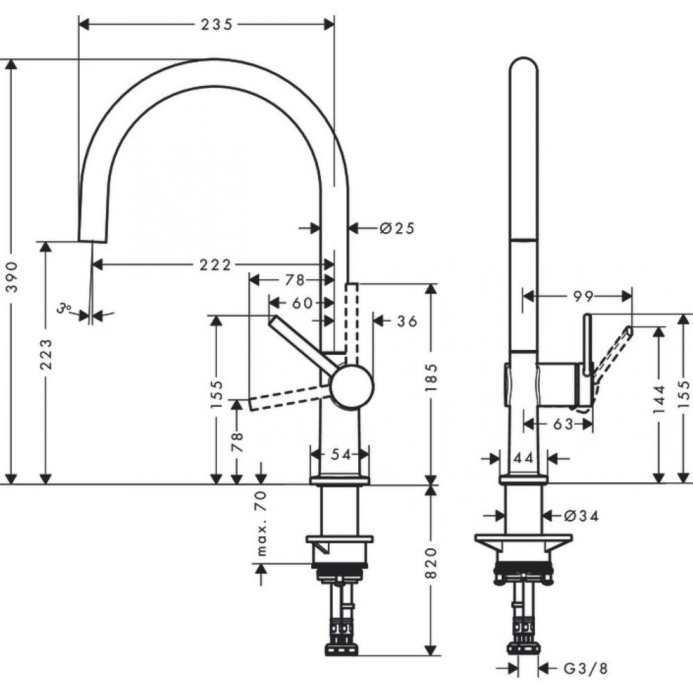 Смеситель для кухни хром Hansgrohe Talis M54 72804000