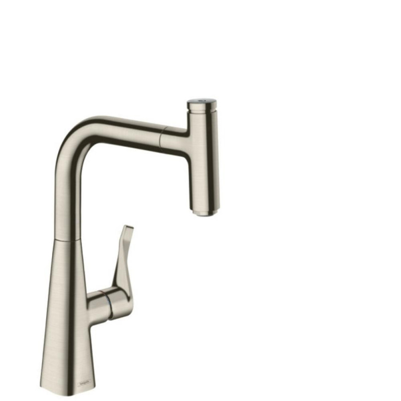 Смеситель для кухни сталь Hansgrohe Metris Select 73802800