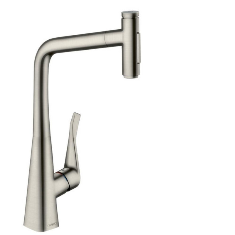 Смеситель для кухни сталь Hansgrohe Metris Select 73816800