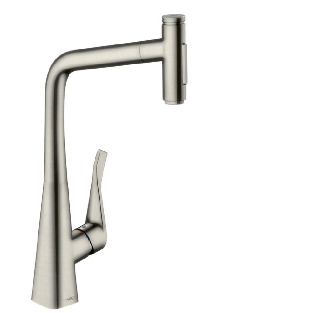Смеситель для кухни сталь Hansgrohe Metris Select 73816800