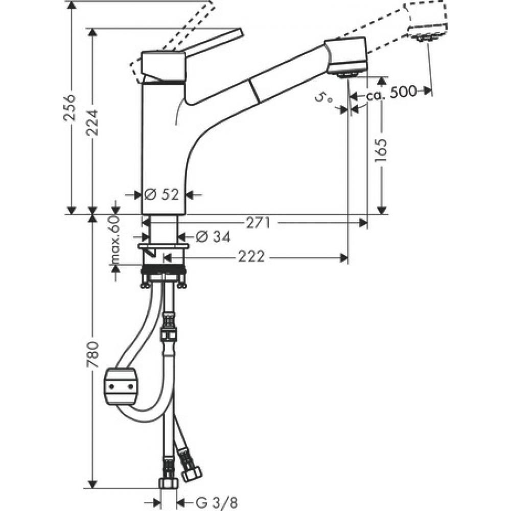 Смеситель для кухни хром Hansgrohe Talis M52 32845000