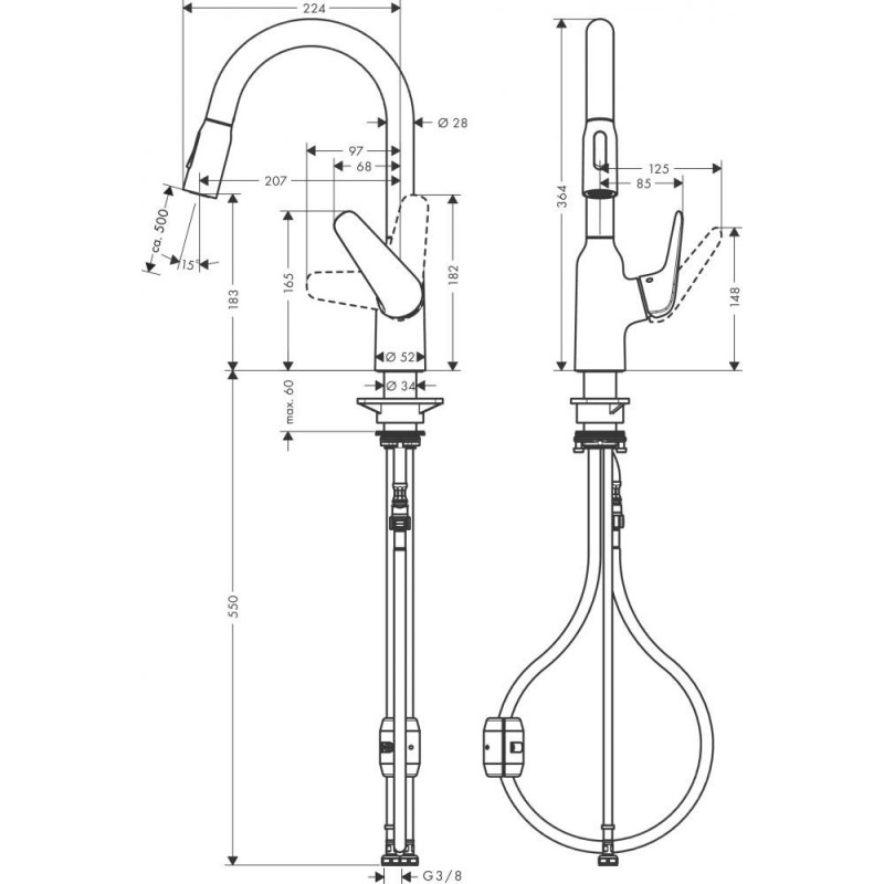 Смеситель для кухни хром Hansgrohe Focus M42 71862000