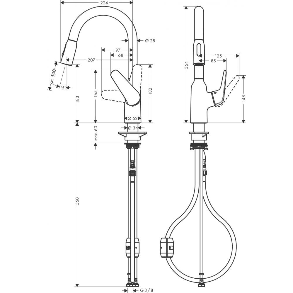 Смеситель для кухни хром Hansgrohe Focus M42 71862000