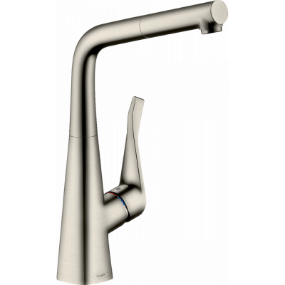 Смеситель для кухни сталь Hansgrohe Metris 73812800