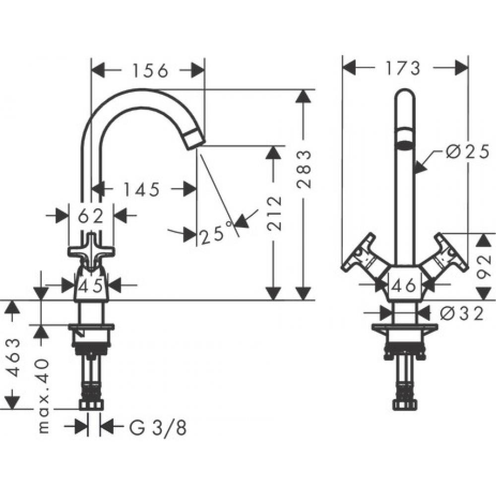 Смеситель для кухни хром Hansgrohe Logis M32 71283000