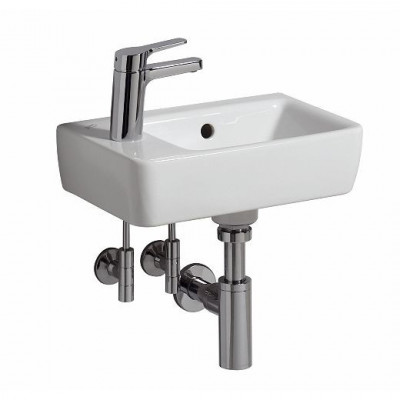 Раковина 40х25см Geberit Renova Compact, с укороченным вылетом, отверстие смесителя слева