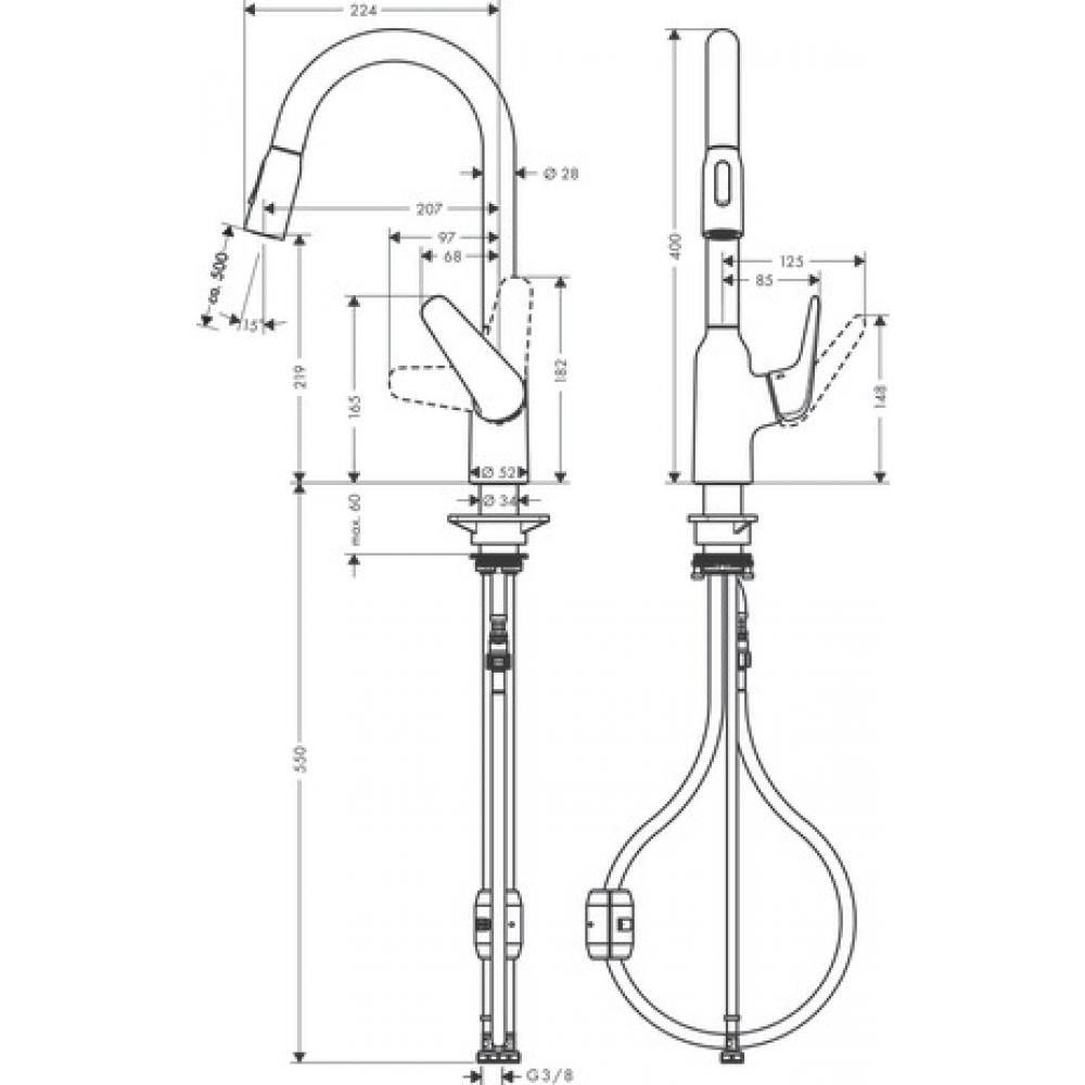 Смеситель для кухни сталь Hansgrohe Focus M42 71800800