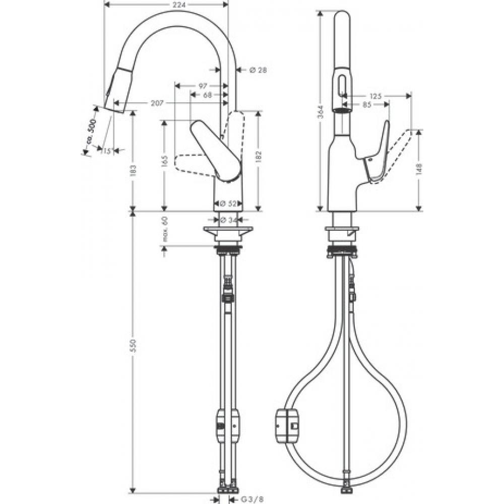 Смеситель для кухни хром Hansgrohe Focus M42 71801000