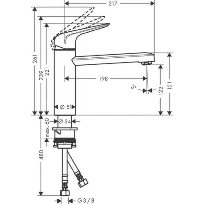 Смеситель для кухни хром Hansgrohe Focus M42 71805000