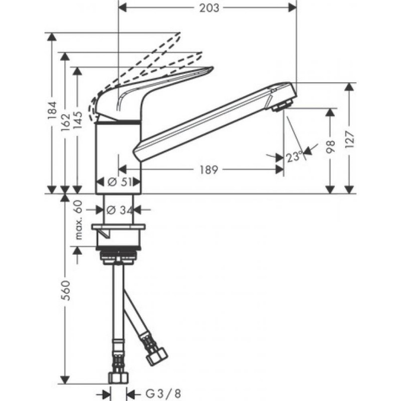 Смеситель для кухни хром Hansgrohe Focus M42 71809000