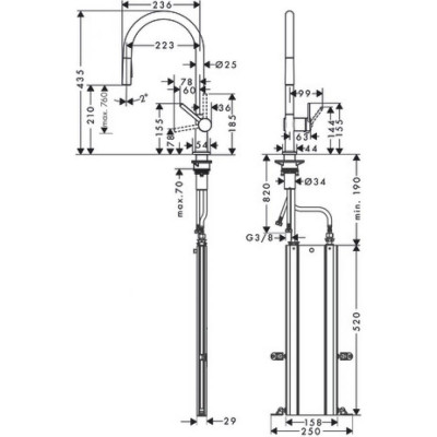 Смеситель для кухни хром Hansgrohe Talis M54 72801000