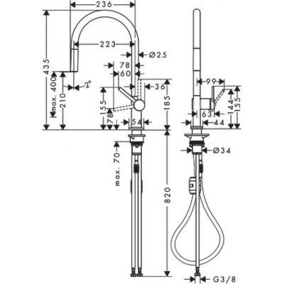 Смеситель для кухни чёрный Hansgrohe Talis M54 72802670