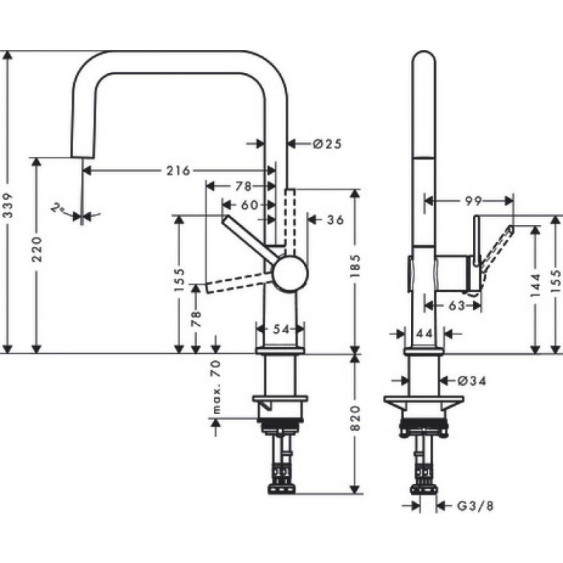 Смеситель для кухни хром Hansgrohe Talis M54 72806000