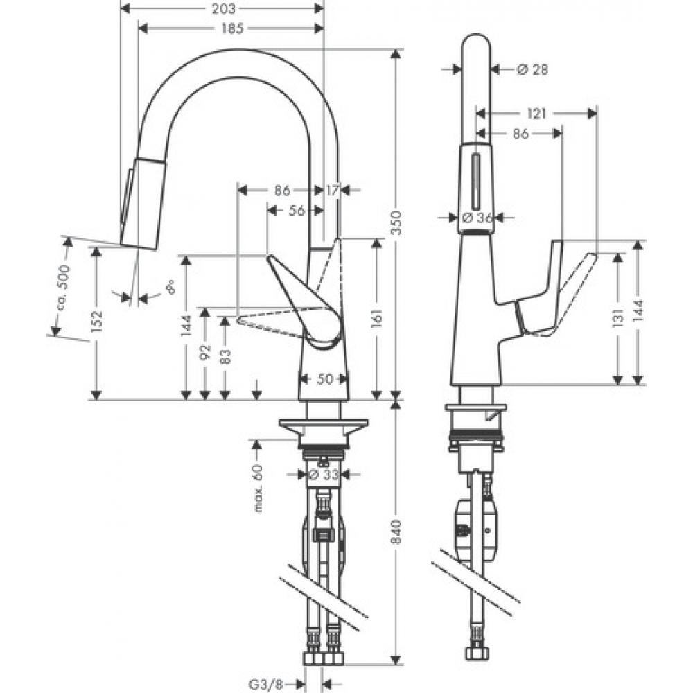 Смеситель для кухни сталь Hansgrohe Talis M51 72815800