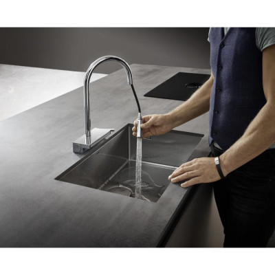 Смеситель для кухни сталь Hansgrohe Aquno Select M81 73837800