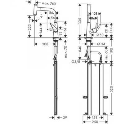 Смеситель для кухни хром Hansgrohe Talis M51 73852000