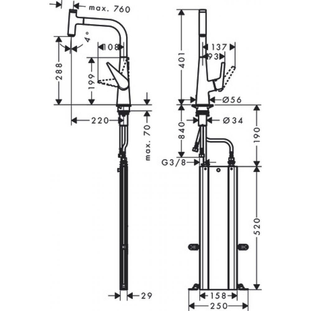 Смеситель для кухни сталь Hansgrohe Talis M51 73853800