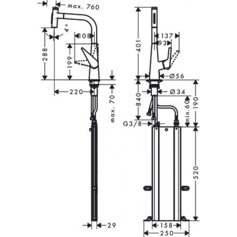 Смеситель для кухни сталь Hansgrohe Talis M51 73867800