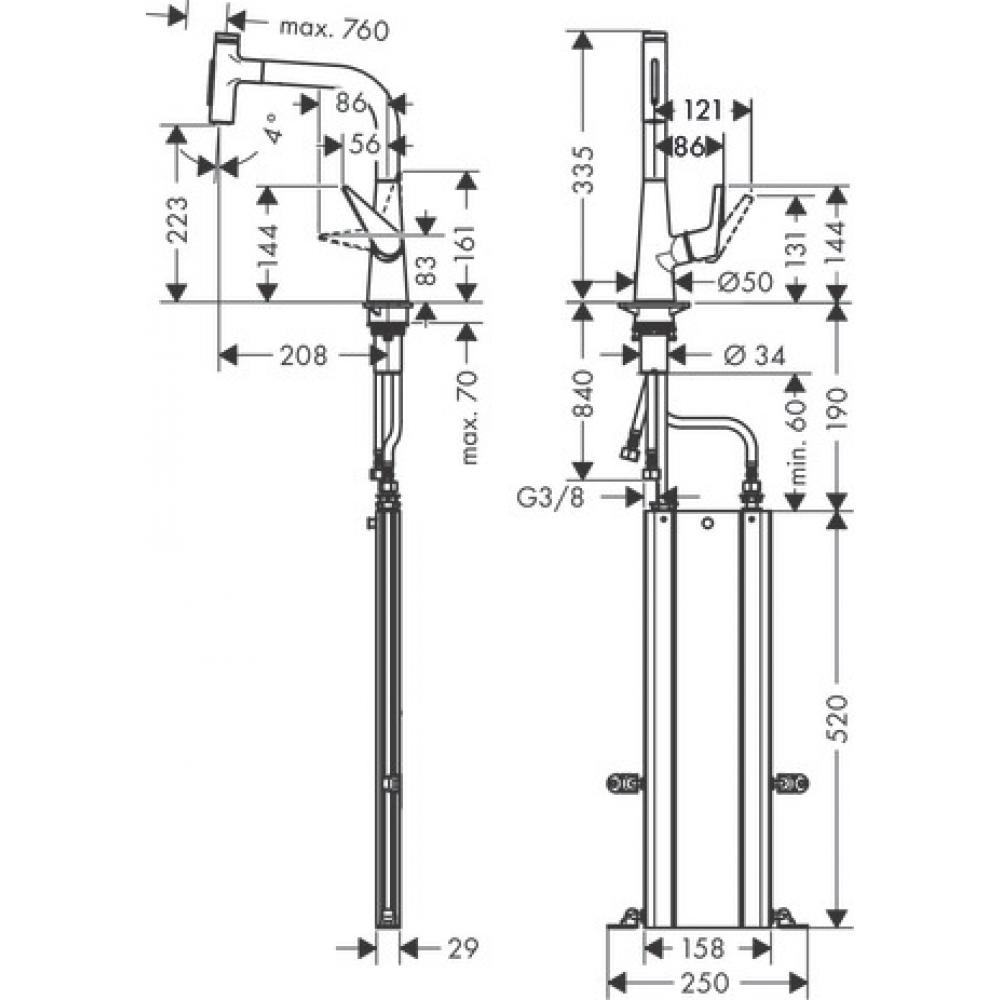 Смеситель для кухни сталь Hansgrohe Talis M51 73868800