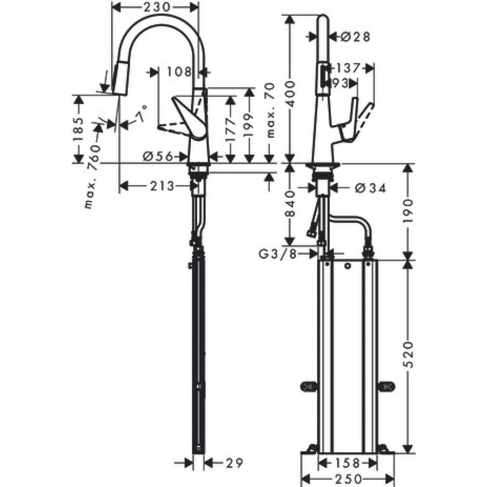 Смеситель для кухни хром Hansgrohe Talis M51 73876000