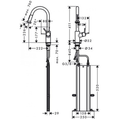 Смеситель для кухни хром Hansgrohe Talis M52 73879000