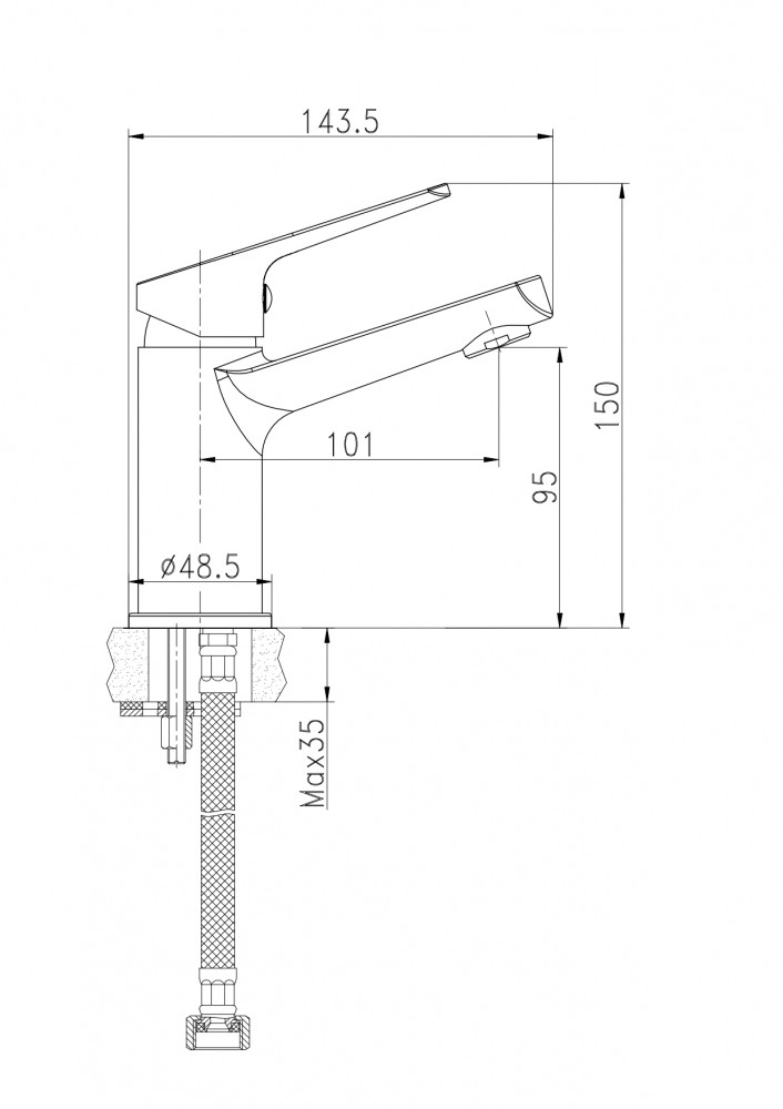 Смеситель для раковины хром Cersanit Flavis A63034