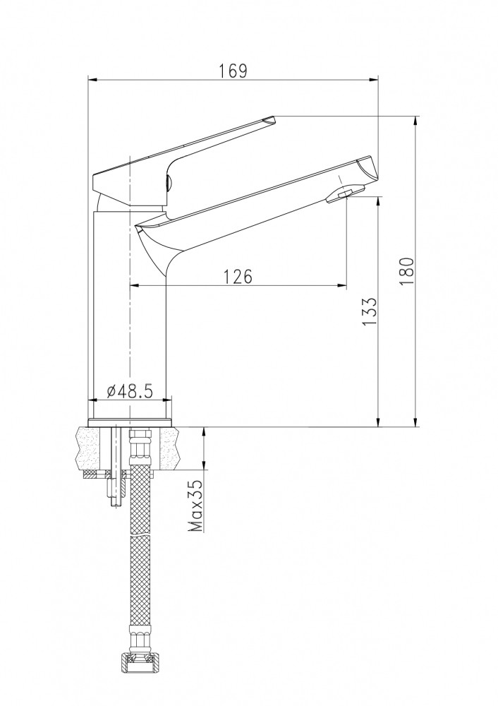 Смеситель для раковины хром Cersanit Flavis A63037