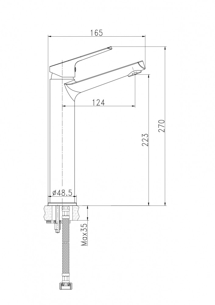 Смеситель для раковины хром Cersanit Flavis A63038