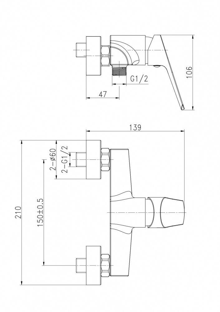 Смеситель для душа хром Cersanit Flavis A63036