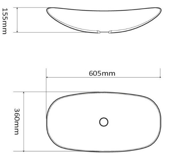 Раковина накладная 60,5х36 см цвет белый глянцевый SantiLine SL-1025