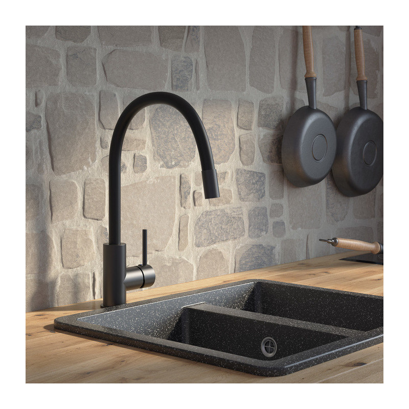Смеситель для кухни чёрный Iddis Kitchen K36BLJ0i05
