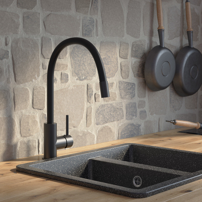 Смеситель для кухни чёрный Iddis Kitchen K36BLJ0i05