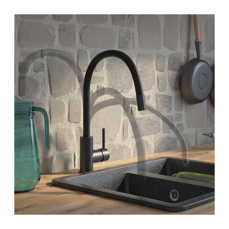 Смеситель для кухни чёрный Iddis Kitchen K36BLJ0i05