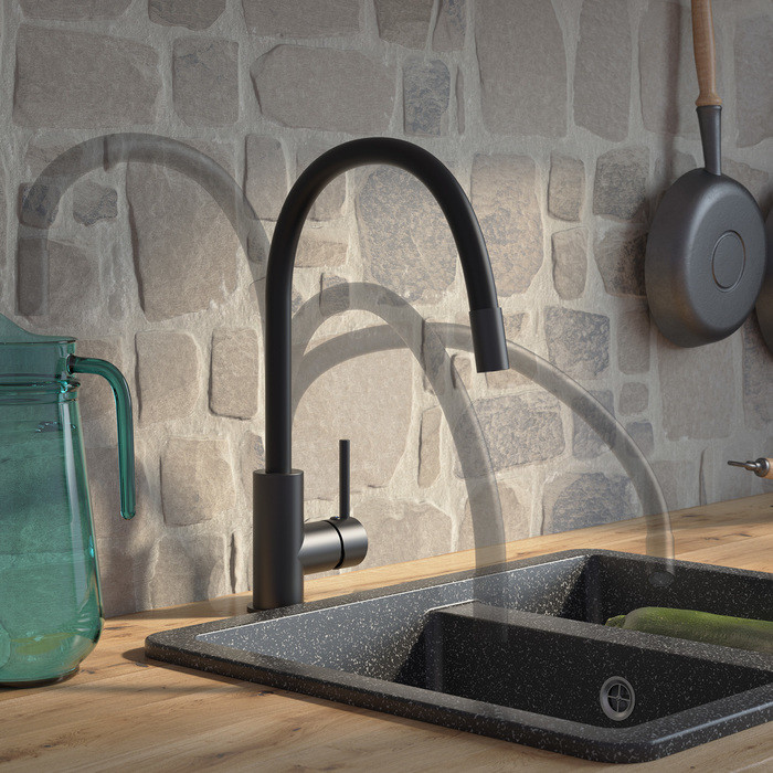 Смеситель для кухни чёрный Iddis Kitchen K36BLJ0i05