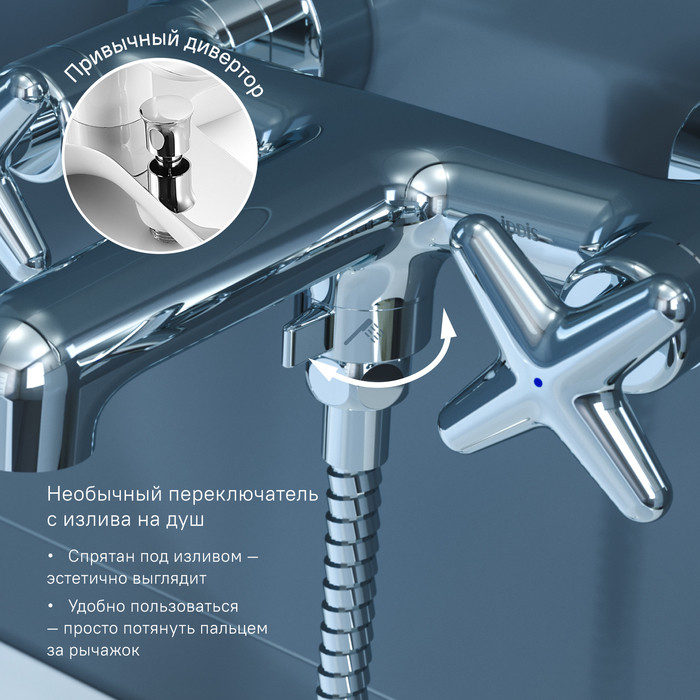 Смеситель для ванны хром Iddis Acros ACRSB02i02WA