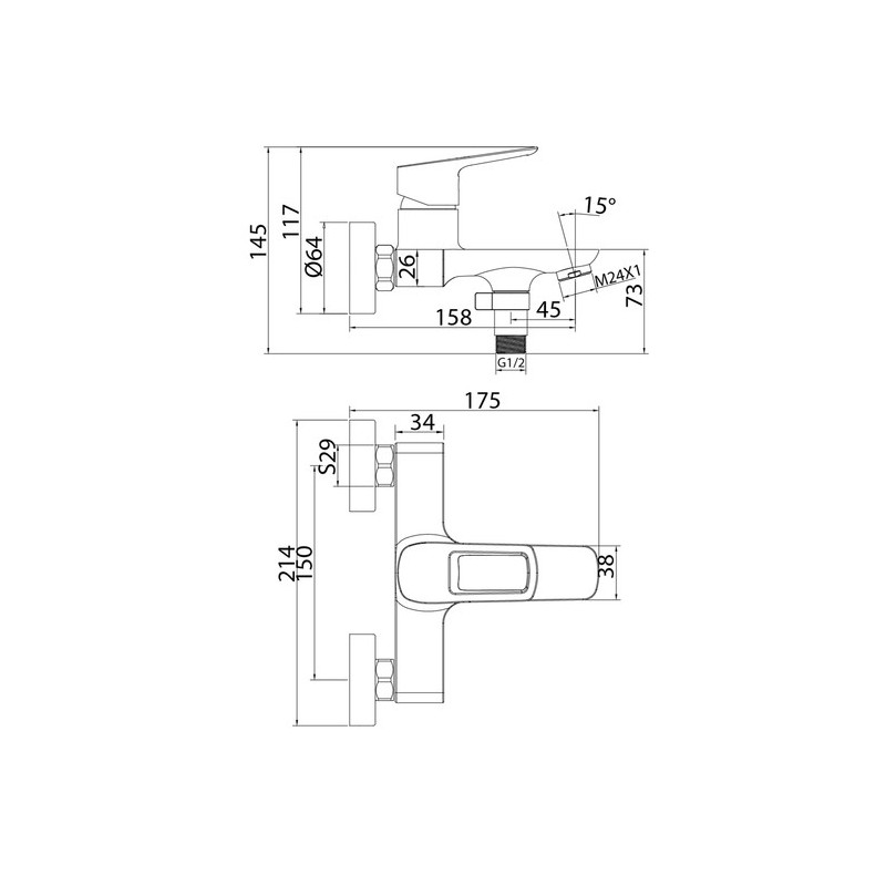 Смеситель для ванны хром Iddis Spin SPISB02i02WA
