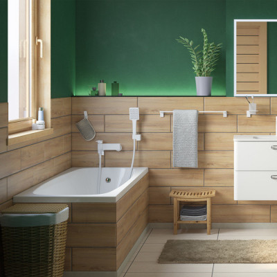 Смеситель для ванны белый Iddis Slide SLIWT00i02