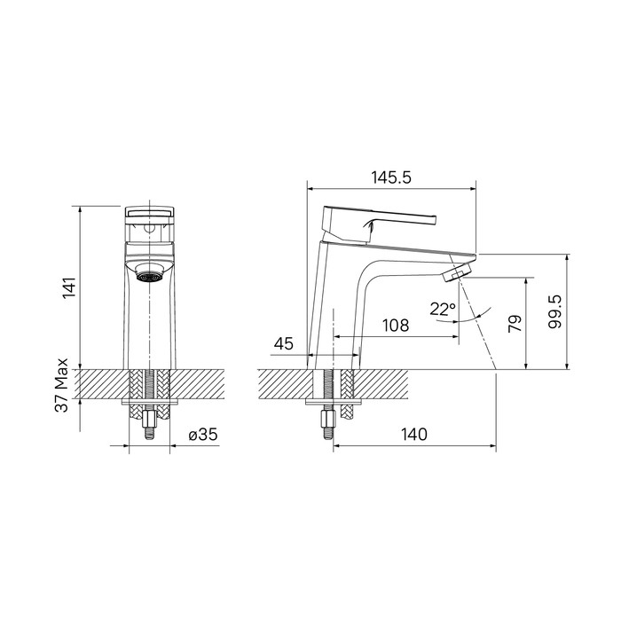Смеситель для раковины хром Iddis Bild BILSB00i01