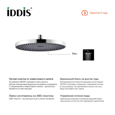 Верхний душ хром Iddis Spahome SPA26CPi64