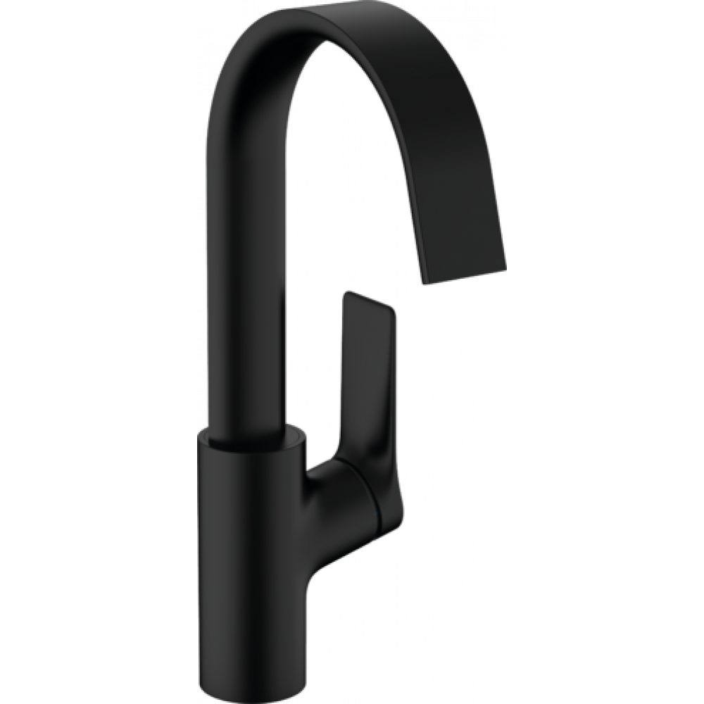 Смеситель для раковины Hansgrohe Vivenis, однорычажный, 210 с поворотным изливом, со сливным гарнитуром 75030670, матовый черный