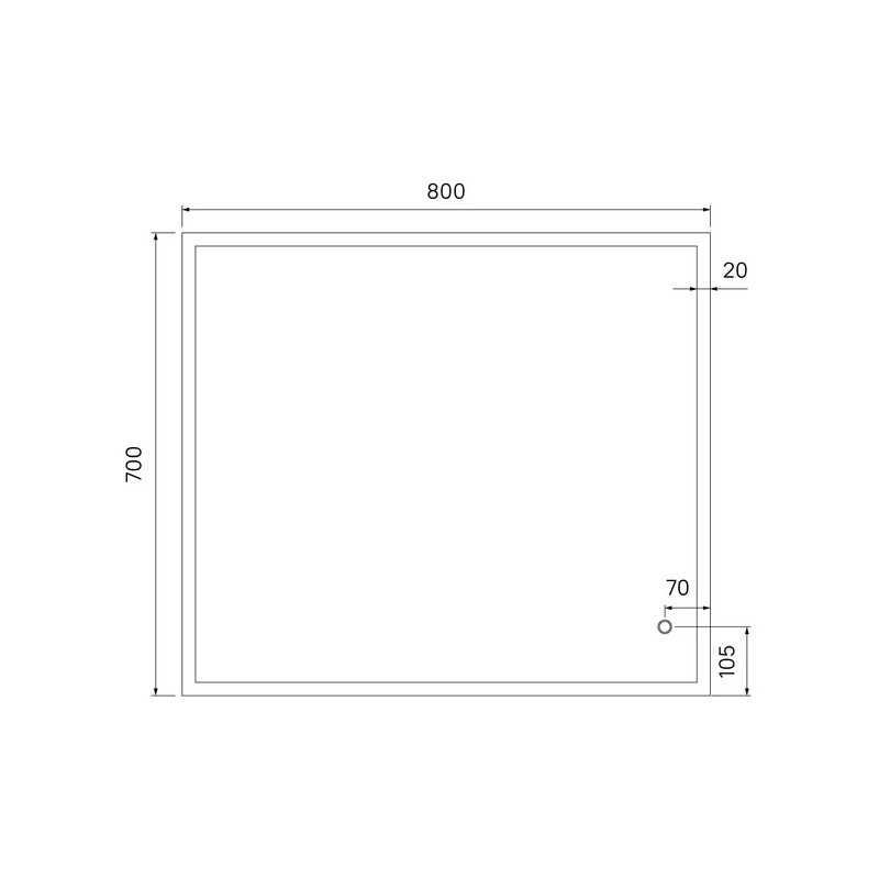 Зеркало с подсветкой 80x70см Iddis Brick BRI8000i98