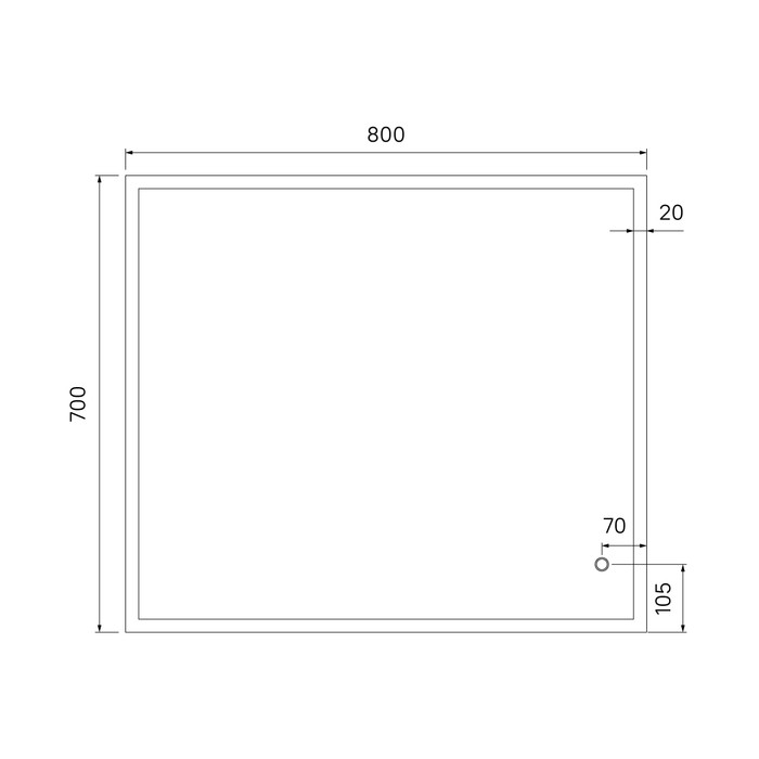 Зеркало с подсветкой 80x70см Iddis Brick BRI8000i98