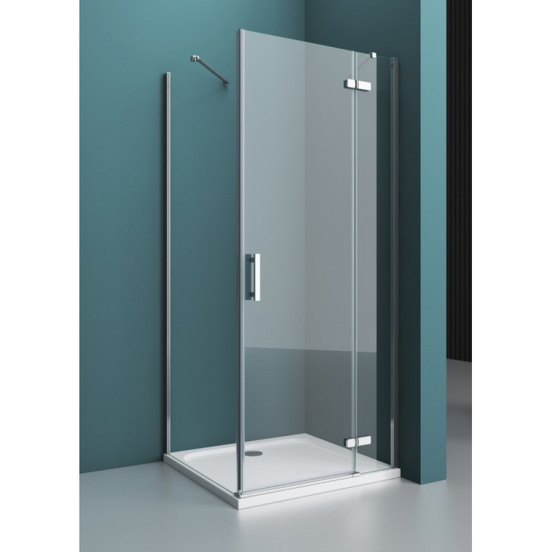 Душевой уголок правый 80х100х195см Belbagno Kraft KRAFT-AH-12-80/100-C-Cr-R