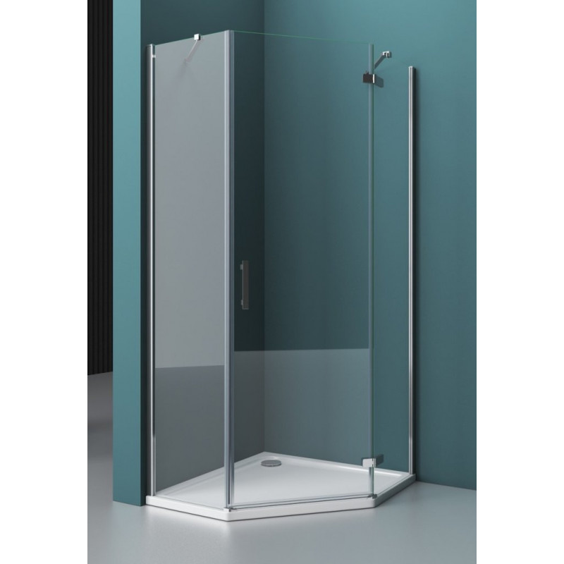 Душевой уголок левый 80х80х195см Belbagno Kraft KRAFT-P-1-80-C-Cr-L