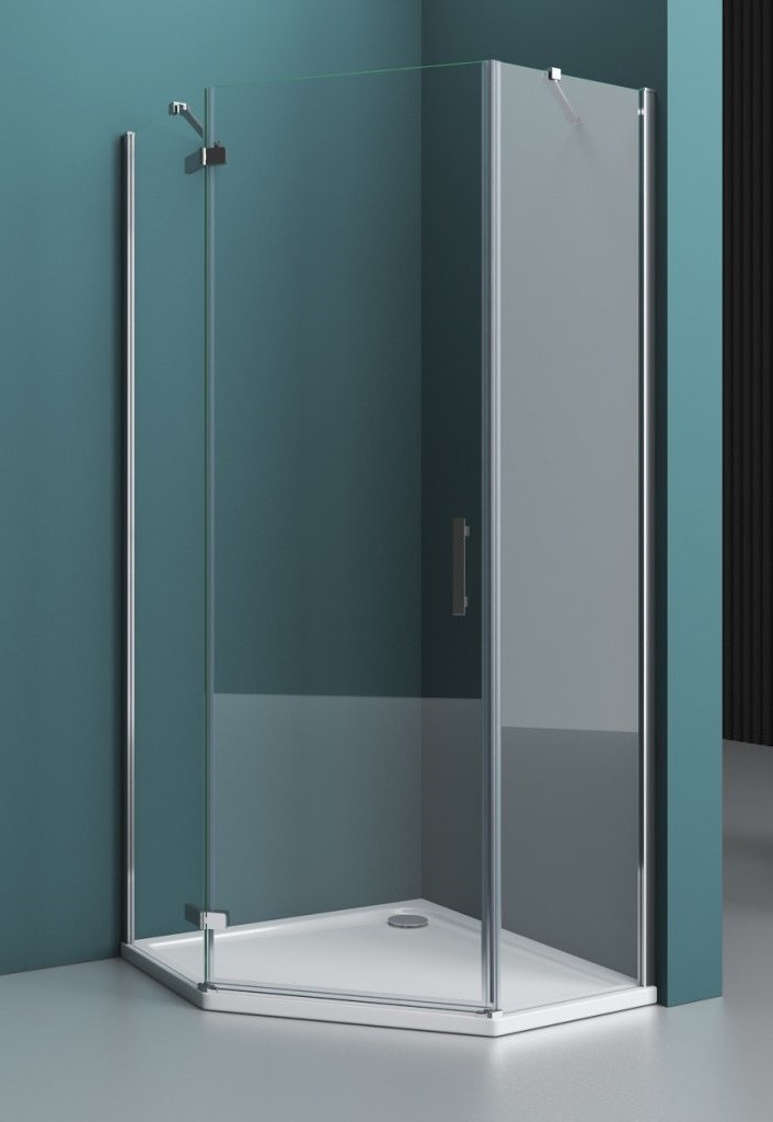 Душевой уголок правый 80х80х195см Belbagno Kraft KRAFT-P-1-80-C-Cr-R